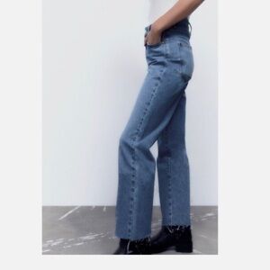 Zara Women's Straight Leg Blue Jeans